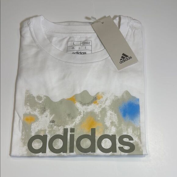 Adidas White Graphic T-Shirt - Picture 1 of 5